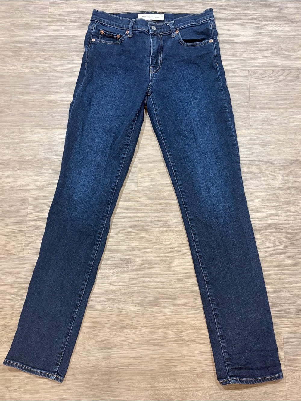 Gap 1969 Real Straight Indigo Jeans 27 Long Tall Midrise Denim 2016